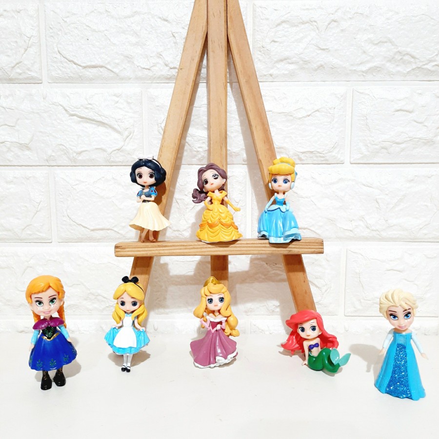 Disney Princess set 8 koleksi Figure Set Birthday Cake Topper Murah