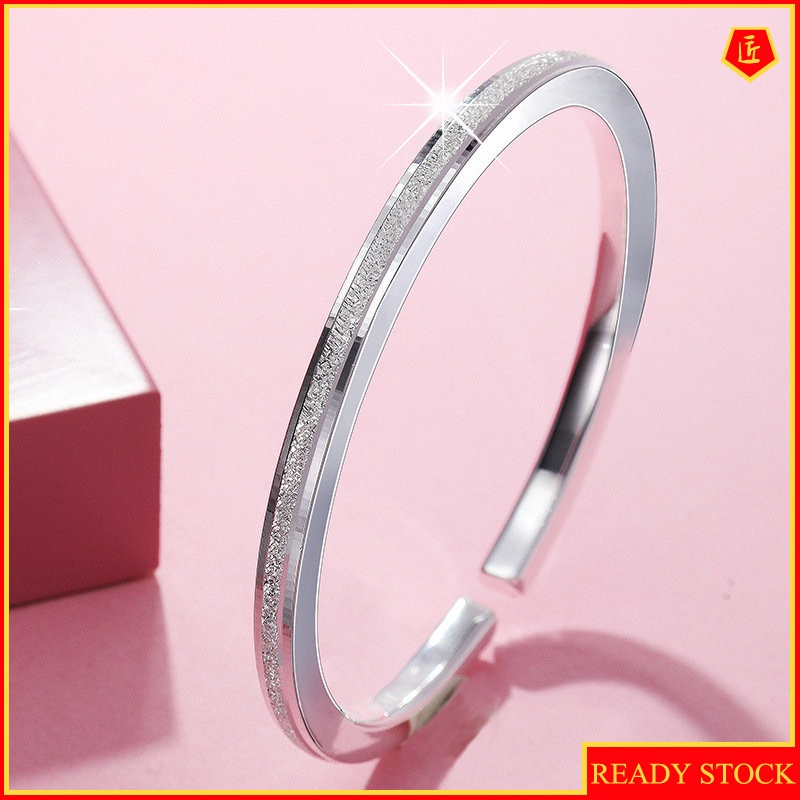 [Ready Stock]Women's Fashion Simple Frosted Square Open Bracelet