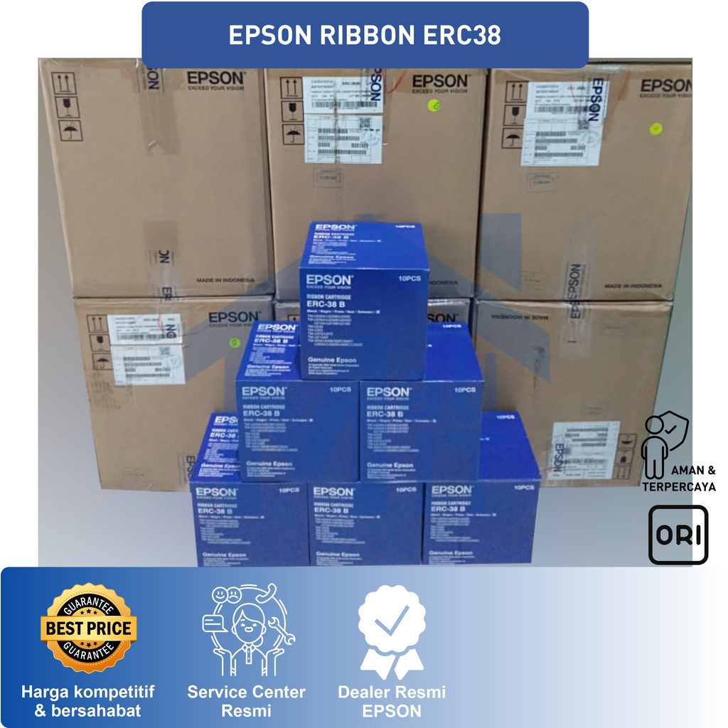 (BISA COD) RIBBON CATRIDGE EPSON ERC-38 B/R EPSON ERC38 B/R BLACK ORIGINAL ASLI