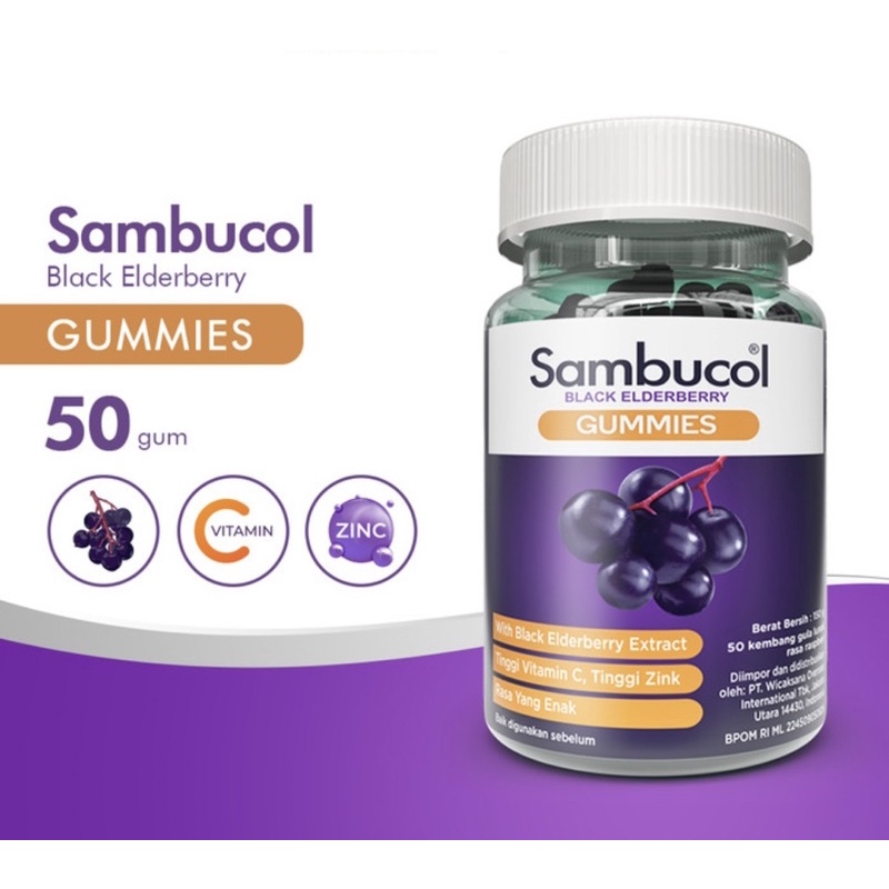 Sambucol black elderberry gummies botol 50 pcs ( vitamin kesehatan anak )