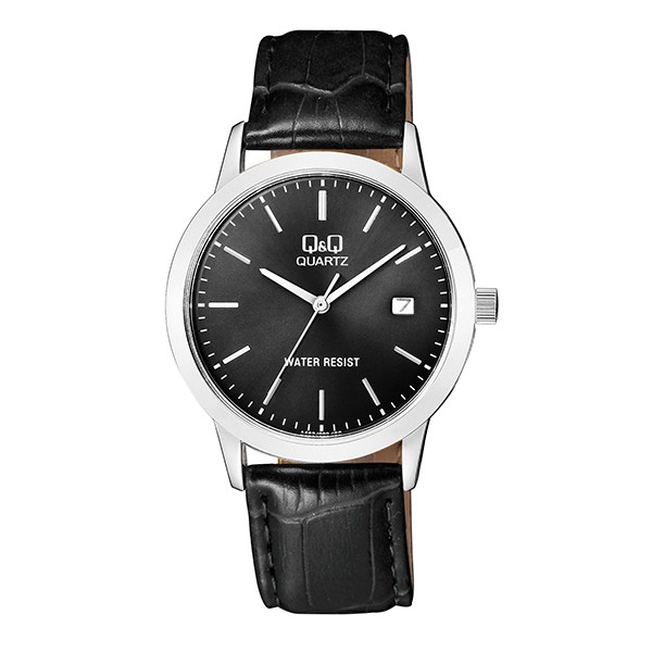 SALE Jam Tangan Pria Stylist Classic Kulit Leather Tanggal Analog Original Q&amp;Q QnQ QQ A462 A462J Series