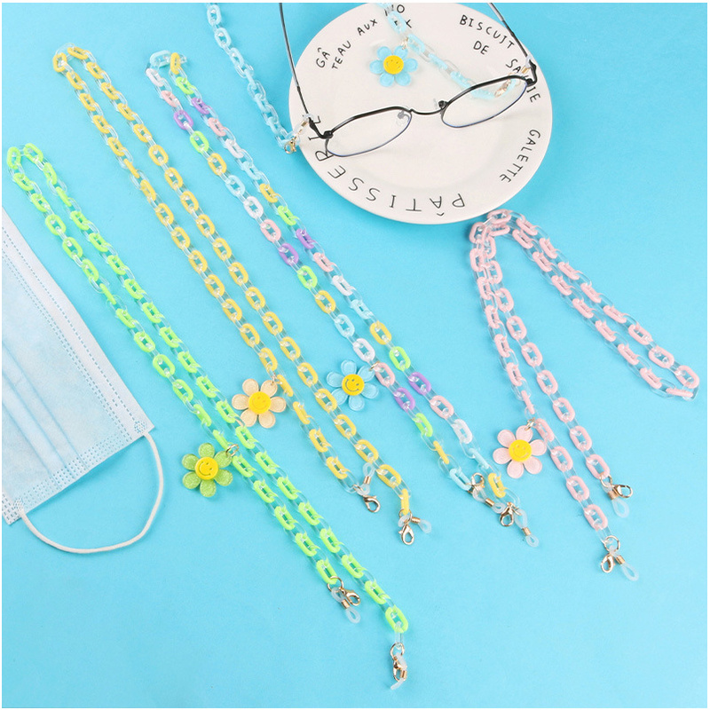 Eyeglasses Chain Mask Lanyard Chain Dual-Use Candy Color Chain Children's Mask Anti-off Chain