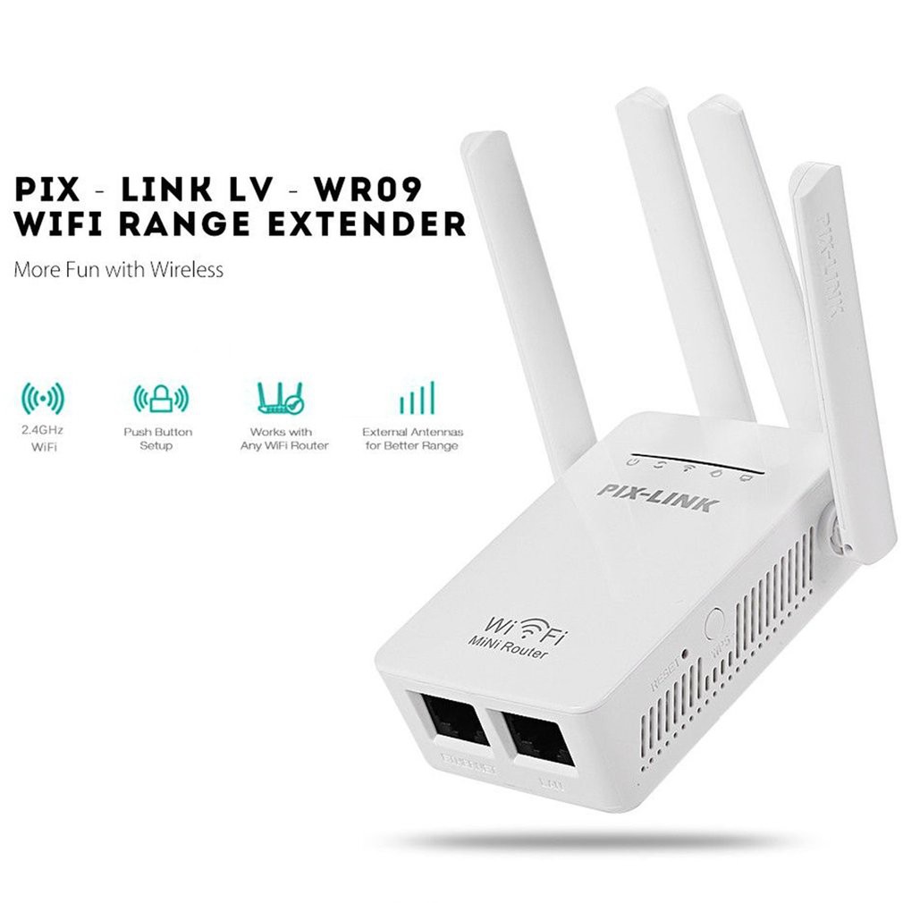 Penguat Sinyal Wifi 4 Antena 300Mbps Wireless WiFi