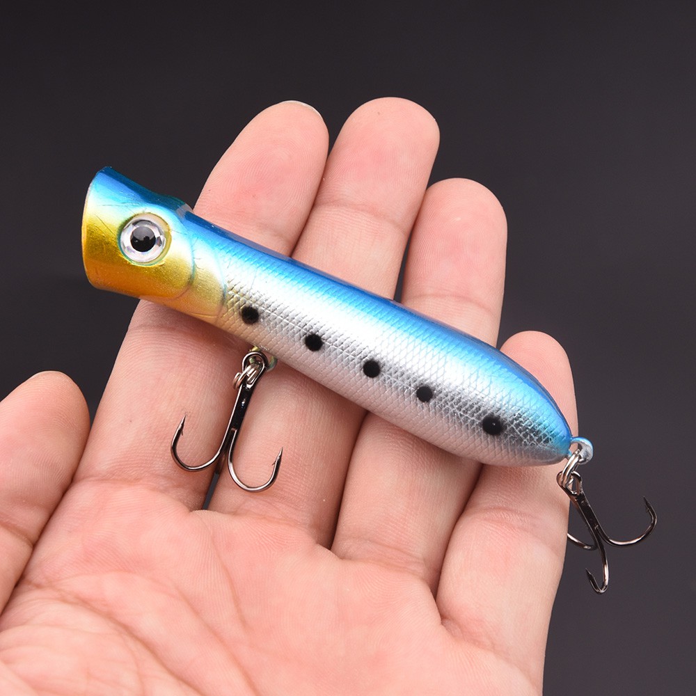 SYFishing 1Pcs Popper Fishing Lure 8cm 12g Swimbait Umpan Pancing Minnow Ikan Bass Wobbler Kail Memancing Tackle