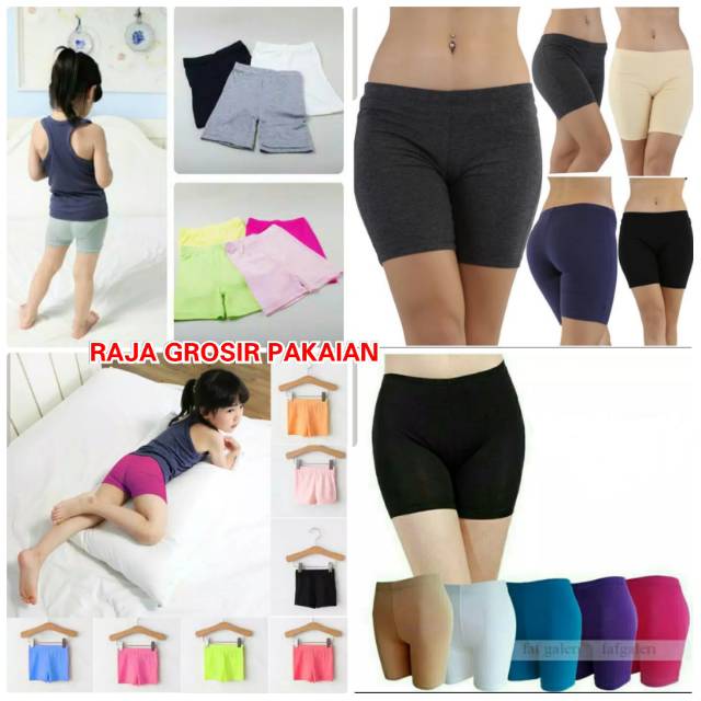 Celana Short Anak Dan Dewasa Bb 40-90 Kg / Celana Legging Pendek