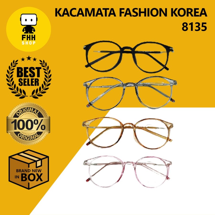 Frame Kacamata Korea Fashion Lentur Pria Wanita Termurah 8135