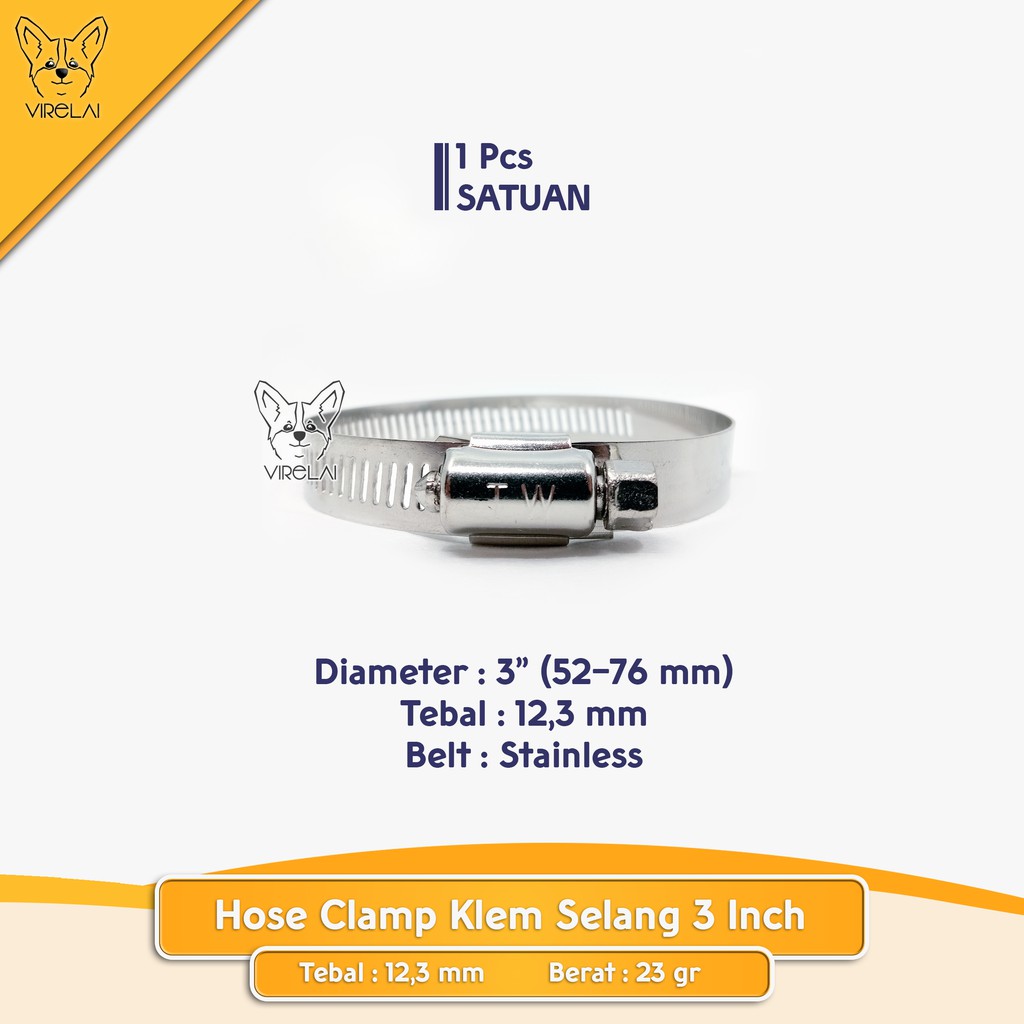 Stainless Klem Selang / Hose Clamp 3&quot; [TW]