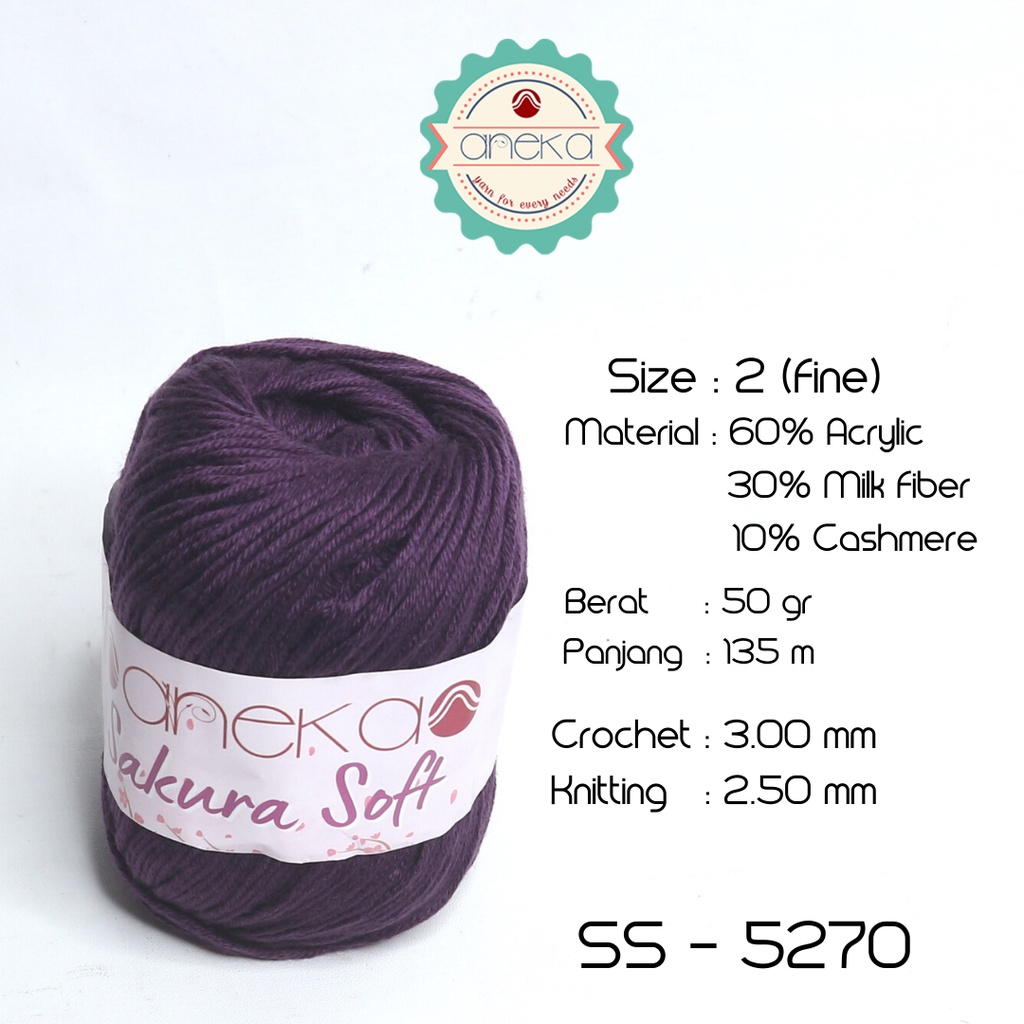 Benang Rajut Sakura Soft / Silk Cotton Milk Cotton Yarn - 5270