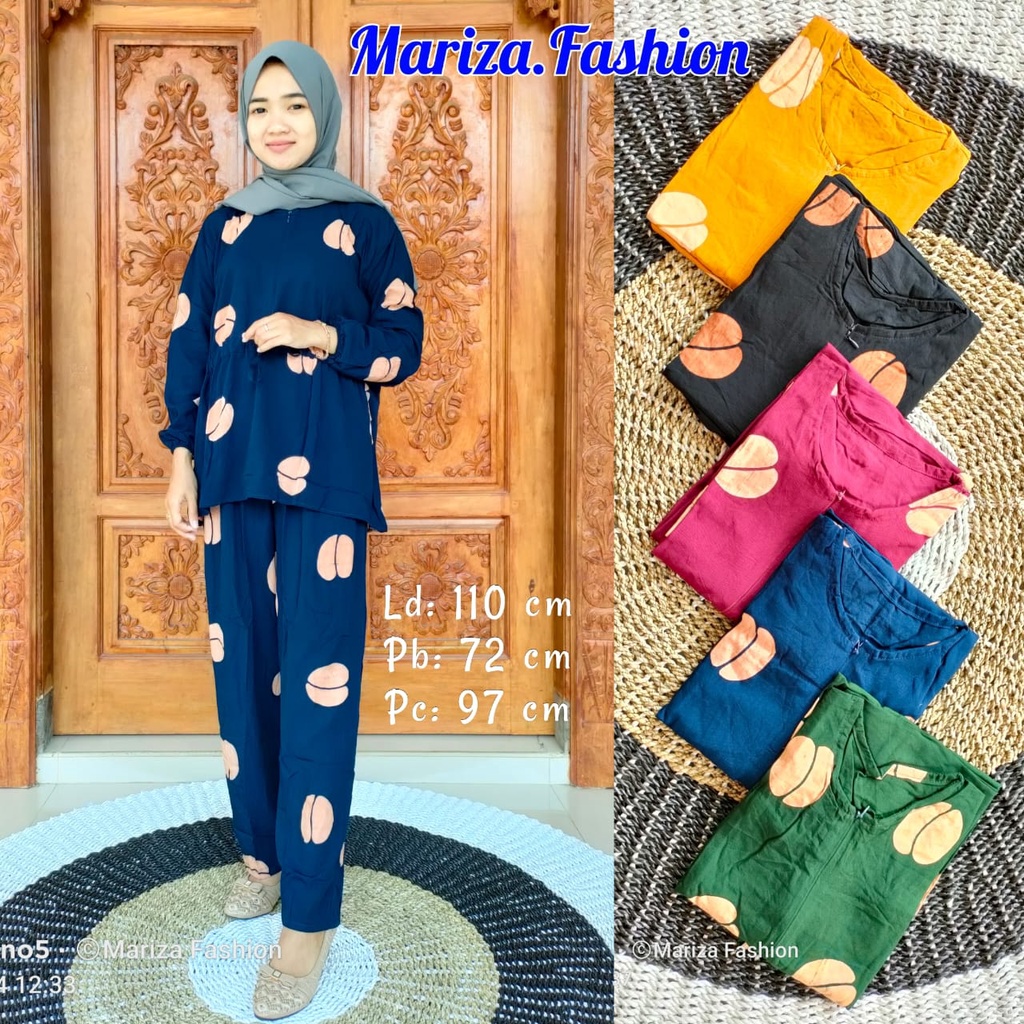 [BISA COD] Setelan Tie Dye One Set Rayon Super Lengan Panjang / Setelan Wanita Tali Serut / One Set 