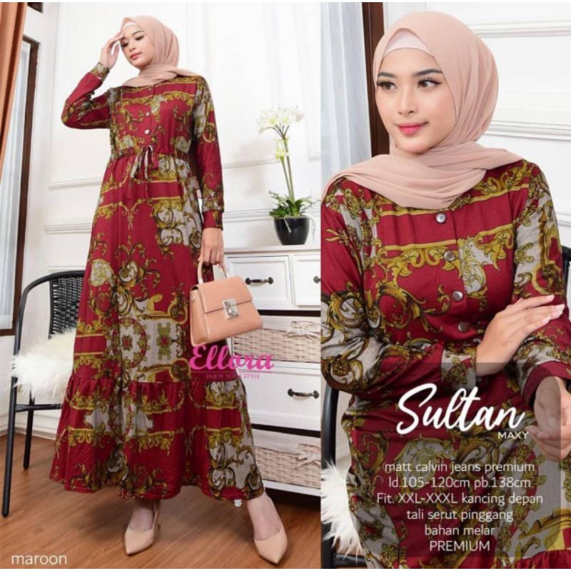 NR SULTAN Maxi Dress Jumbo // Gamis Busui Big size / Busana Muslimah