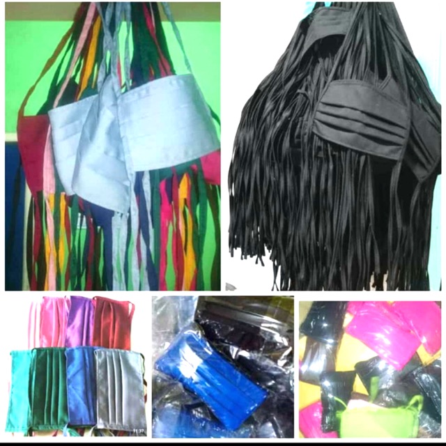 MASKER KAIN BAHAN POLYESTER GRADE A |MASKER KAIN POLOS| MASKER HIJAB