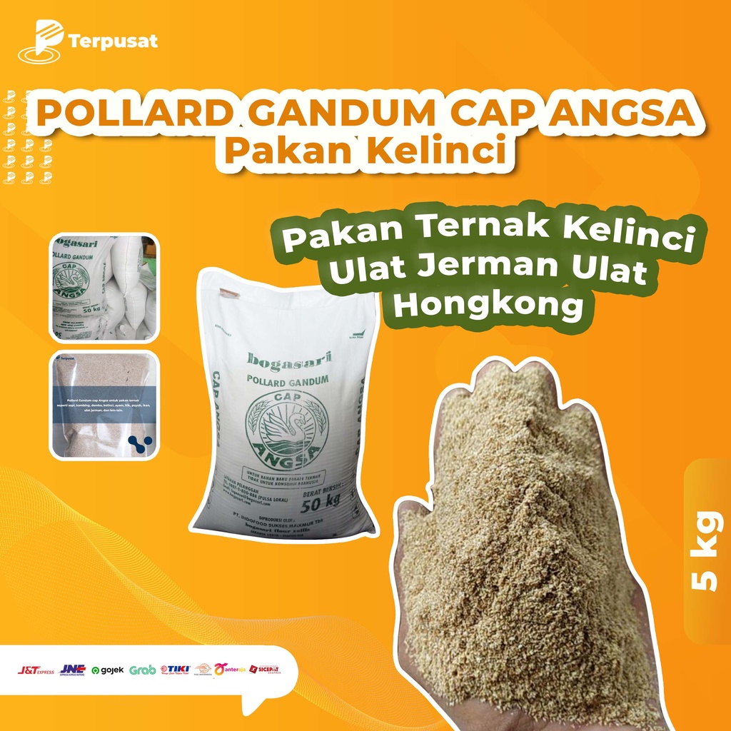 Per 5 Kg Pollard Gandum Cap Angsa polar Makanan Ternak Media Ulat Jerman. Hongkong. Kandang
