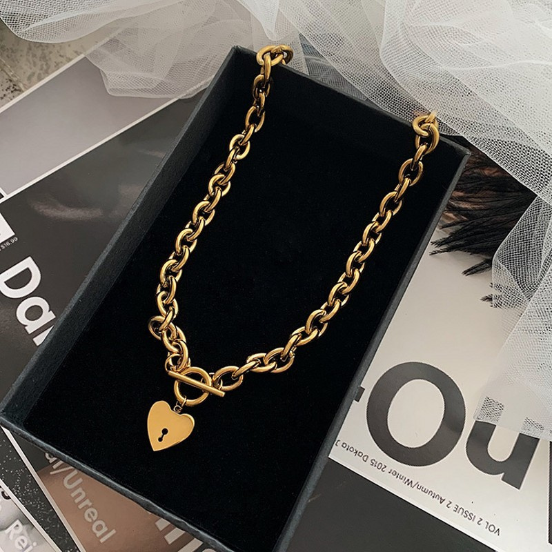 [ Ladies  Creative Heart Pendant  Pendant Necklace ] [ Elegant Clavicle Necklace ] [ Girls Personality OT Chain Necklace  ]