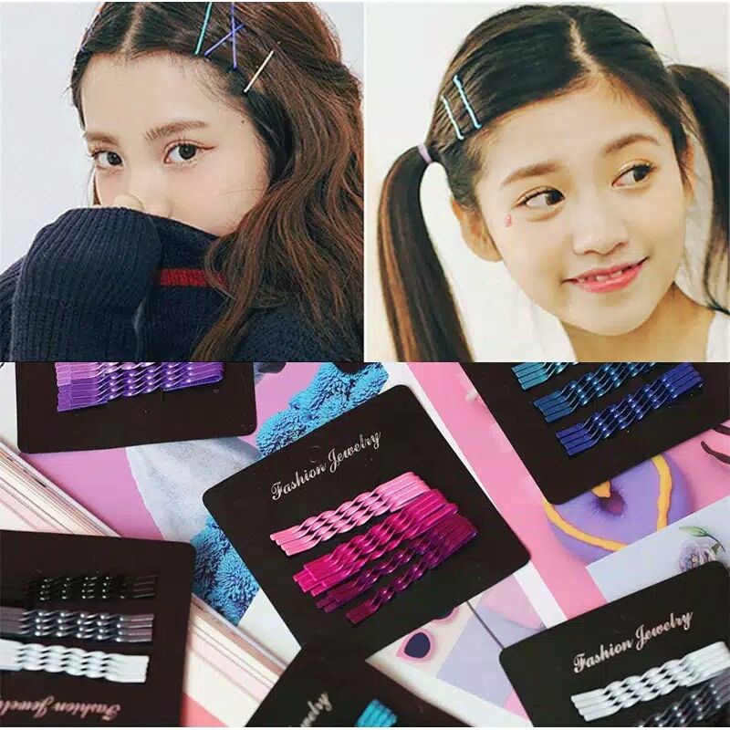 Jepit set bobby pin warna isi 12 pcs