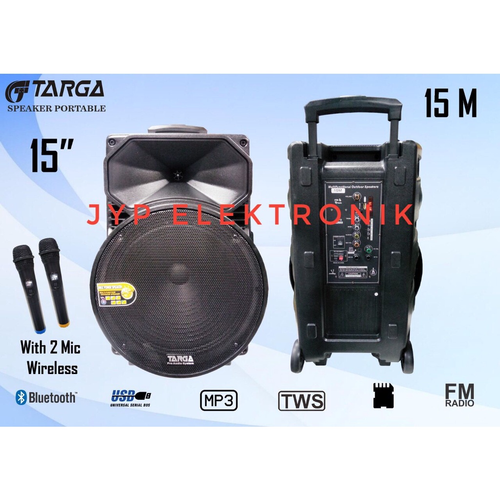 SPEAKER PORTABLE AKTIF TARGA 15M / TARGA 15 M ORIGINAL 15 INCH