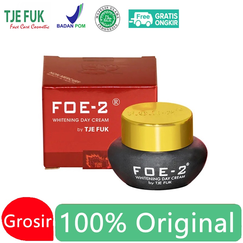 【Grosir】Tje Fuk FOE-2 Original Whitening Day Cream Pemutih Wajah Glowing Krim Siang Skincare Aman BP