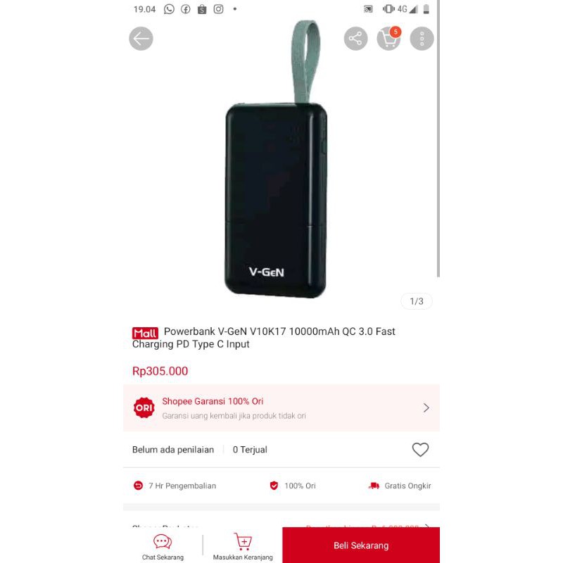 powerbank vgen 10000mah