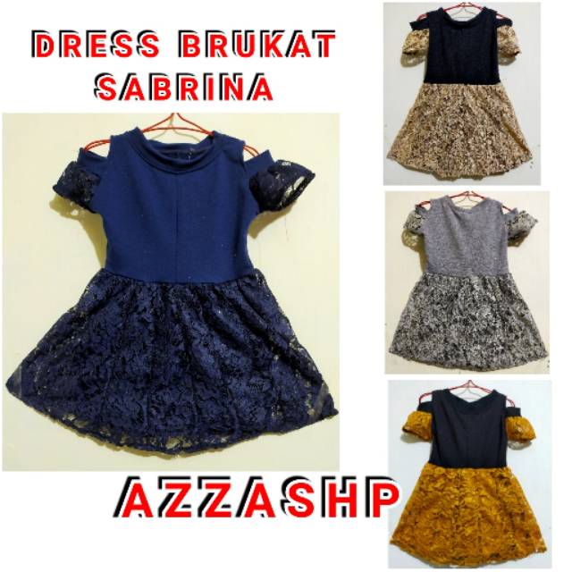 DRESS BROKAT SABRINA ANAK UMUR 1-3 THN