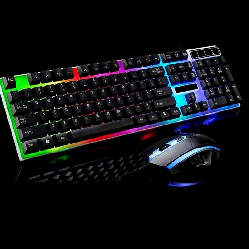 Paket Gaming Combo Keyboard Gaming with Mouse Gaming RGB LED USB Kabel – G21B