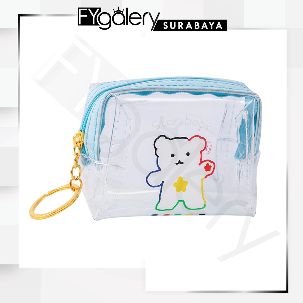 FYGALERYSURABAYA HL0122 Pouch Transparan Mini Tas Kosmetik Motif Make Up Bag Serbaguna