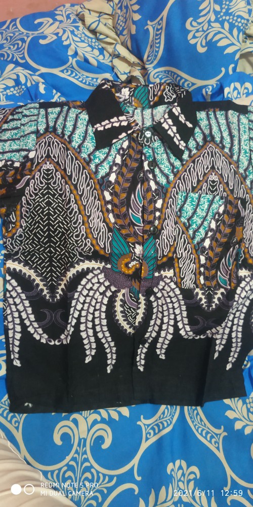 Batik Couple Batik Keluarga Ibu Ayah Dan Anak Maura Couple Sania Ruffle Modern ( Madu Hijau )