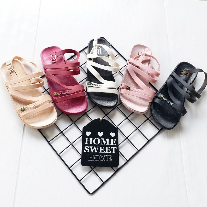 BB PUFFY Import TALI SELOP Sandal Wanita Murah Slip Casual Teplek Sendal Cewek Flat