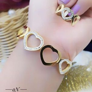 Titanium Set Gelang dan Cincin Wanita 972