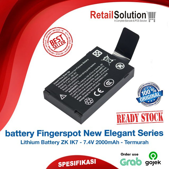 Battery Baterai Absensi Fingerprint Fingerspot New Elegant Series