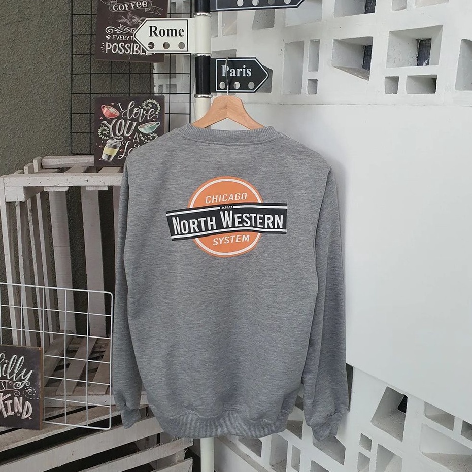 Sweatshirt North Western Bahan Fleece Korean Style Terbaru