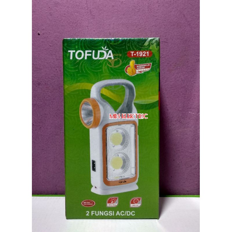 Lampu Emergency 2 Fungsi AC / DC Tofuda 5 Watt + 10 Watt x 2 cob