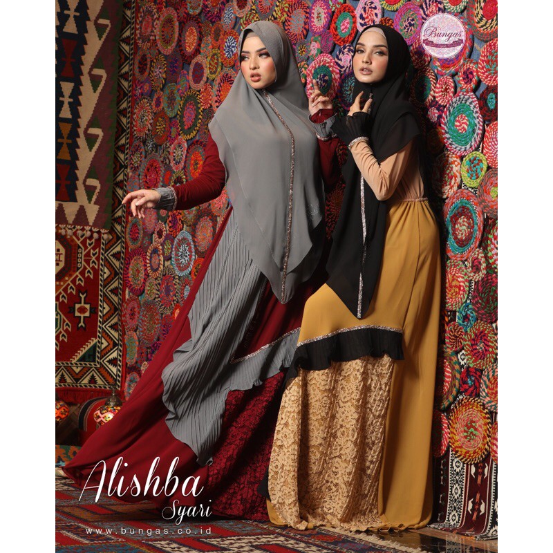 Gamis Alishba Syari Original By Bungas (READY SIAP KIRIM)