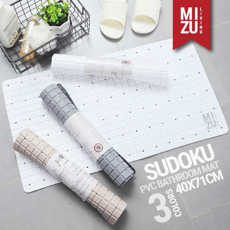 SUDOKU PVC Bathroom Mat Shower Bath Anti Slip Mat Keset Kamar Mandi PVC Penghisap Suction Cup 40x70