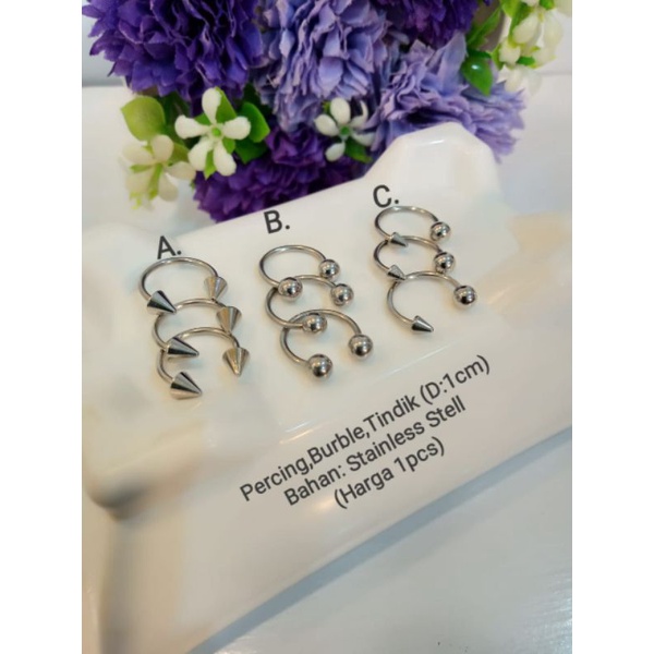 Piercing, tindik hidung,tindik telinga, tindik lidah, barbel stainless steel