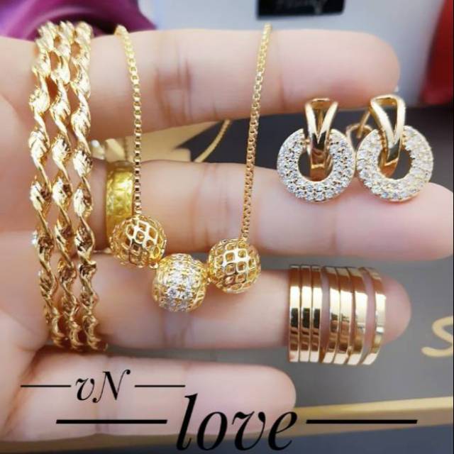 Xuping set perhiasan lapis emas 24k 0331