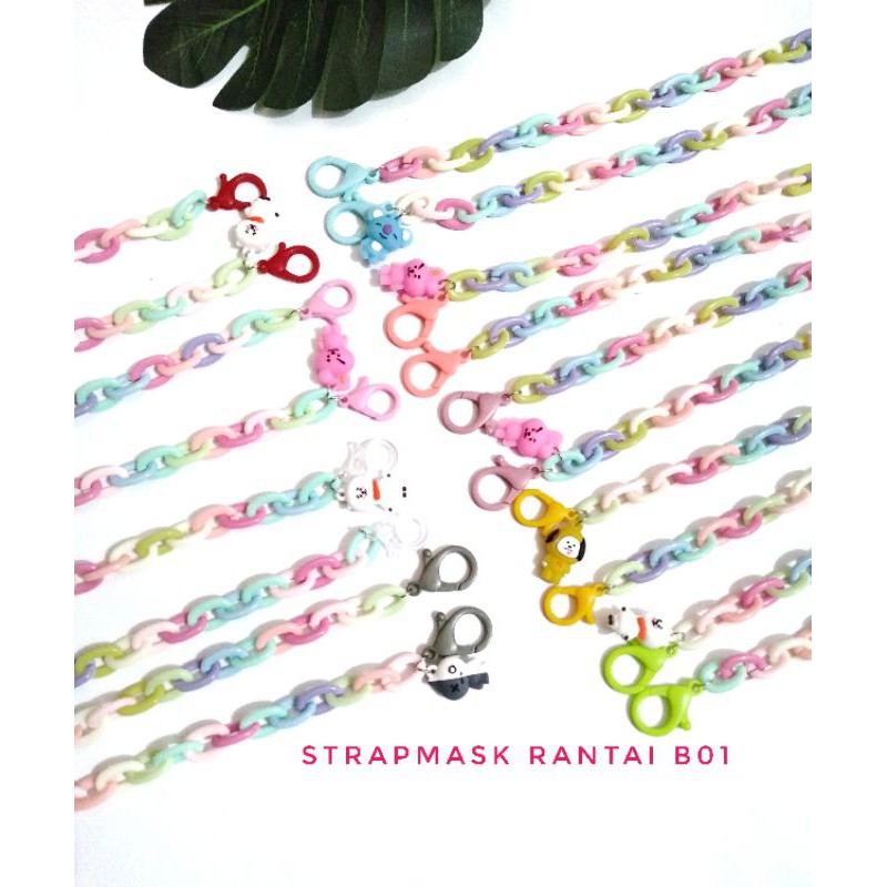 

strapmask rantai warna pastel soft