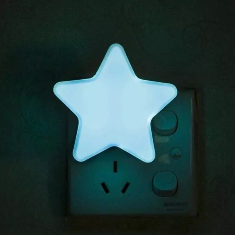 Lampu Tidur Sensor Cahaya Otomatis - Malam / Dinding Kamar - Bintang / Stars