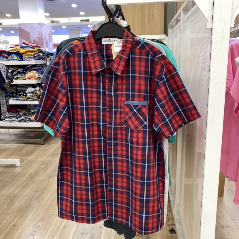 AERO boys kemeja anak motif kotak-kotak 5-12th