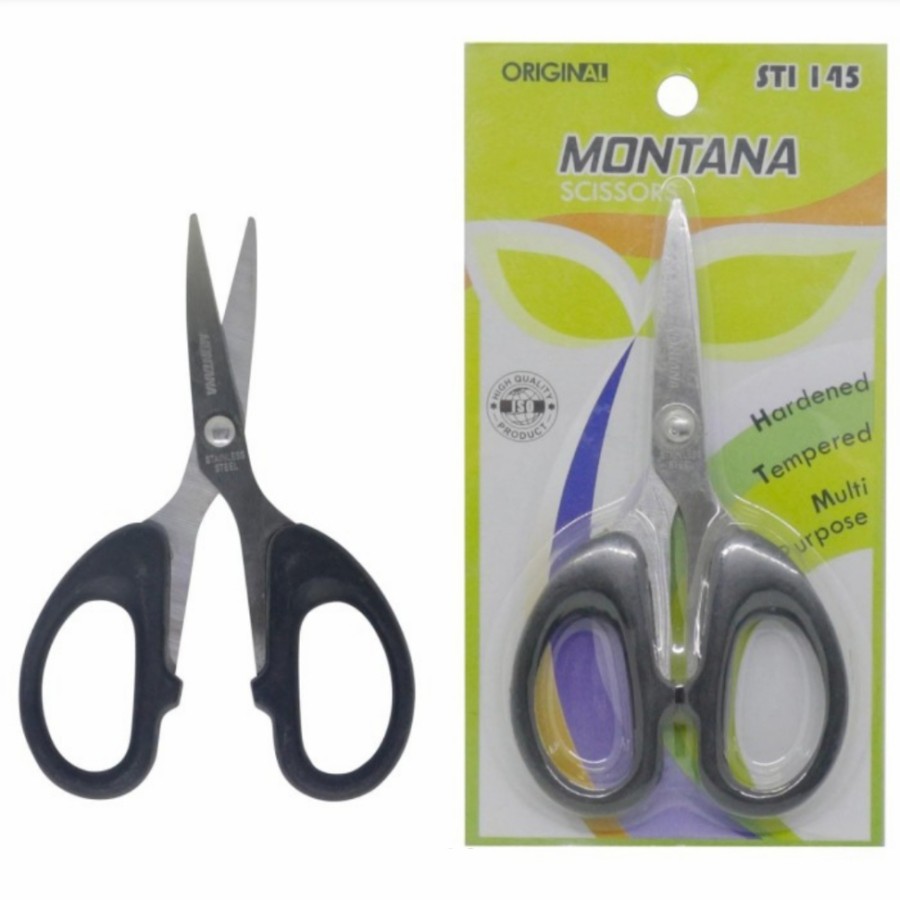 

Gunting Montana STI-145 Gagang Hitam Kotak | Stainless Steel
