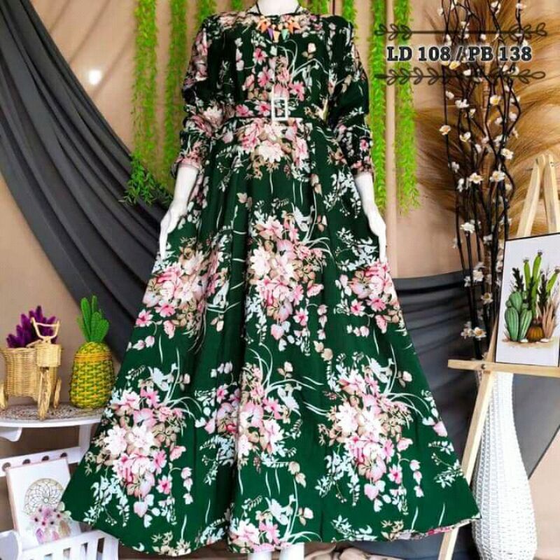 Gamis motif Bunga Kekinian