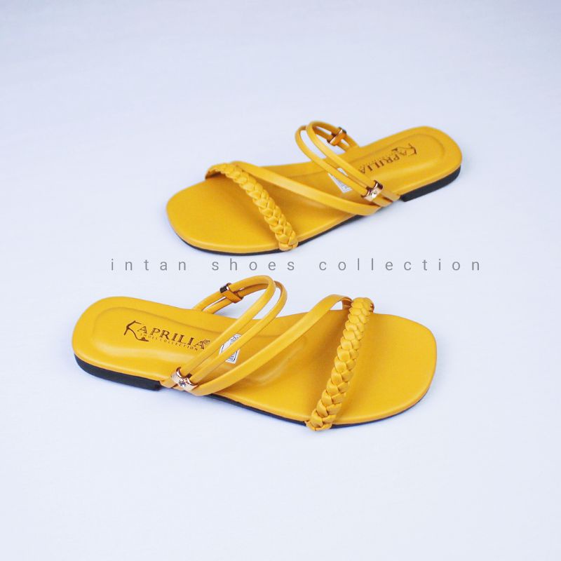 Aprilia sandal wanita slip on anti licin/sandal flat teplek kekinian/sendal wanita kasual terbaru/teplek sandal harian untuk wanita