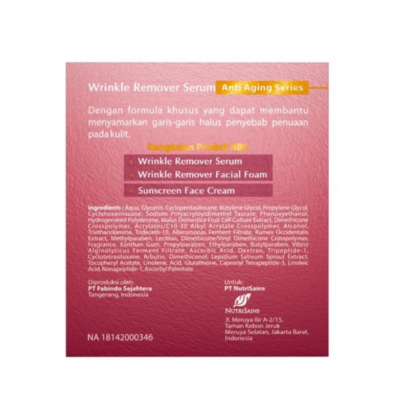 Nourish Beauty Care Wrinkle Remover Serum 30 mL