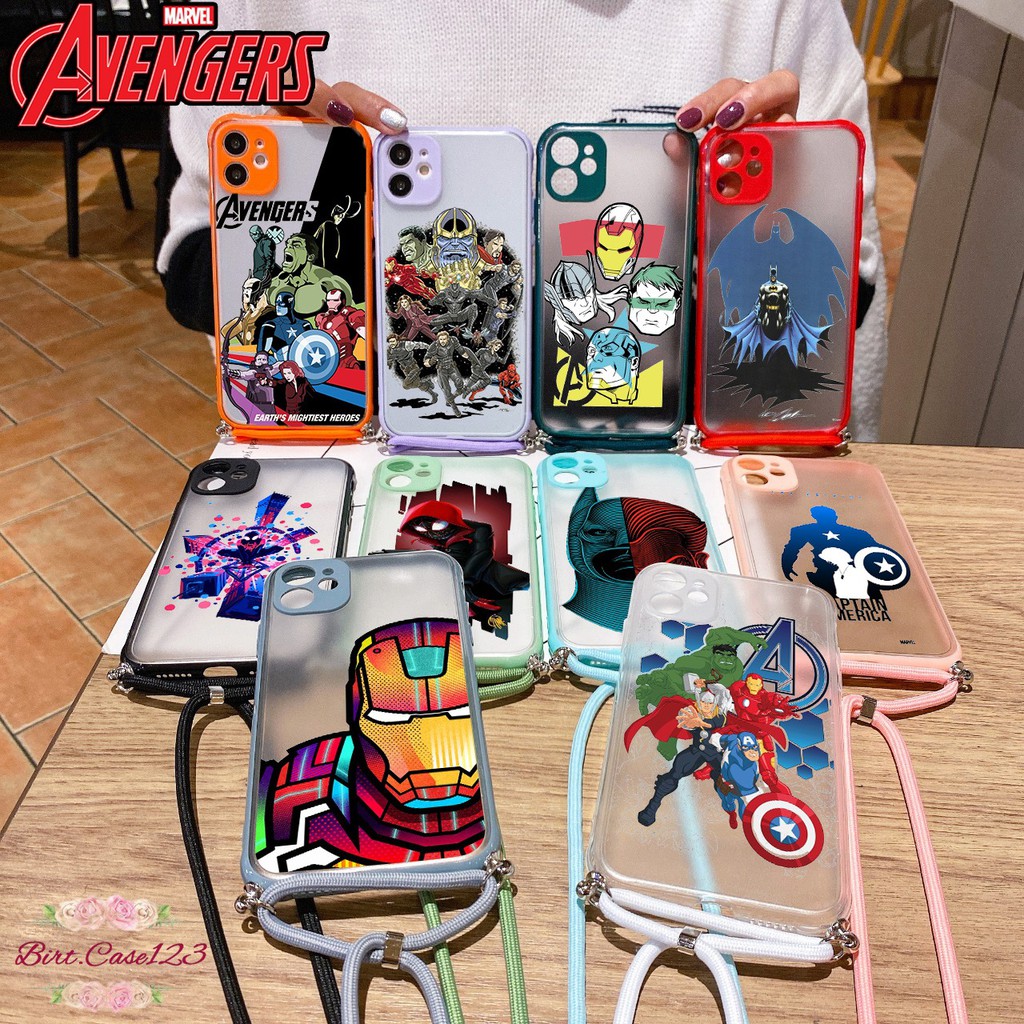 Softcase Slingcase Lanyard Choice AVENGERS Samsung J2 Grand J4+ J5 J6+ J7 A01 Core Pro Prime BC3807