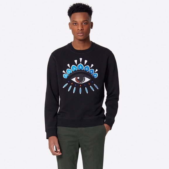 KENZO/Takada Kenzo Baru Bordir Mata Besar Sweater Lengan Panjang