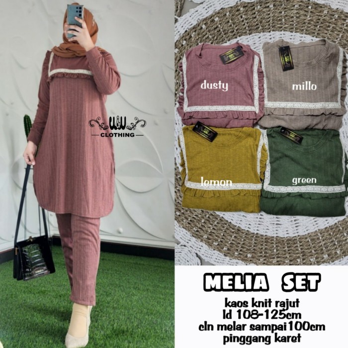 MELIA SET SETELAN CELANA WANITA BAJU KERJA KANTOR BAGUS MURAH