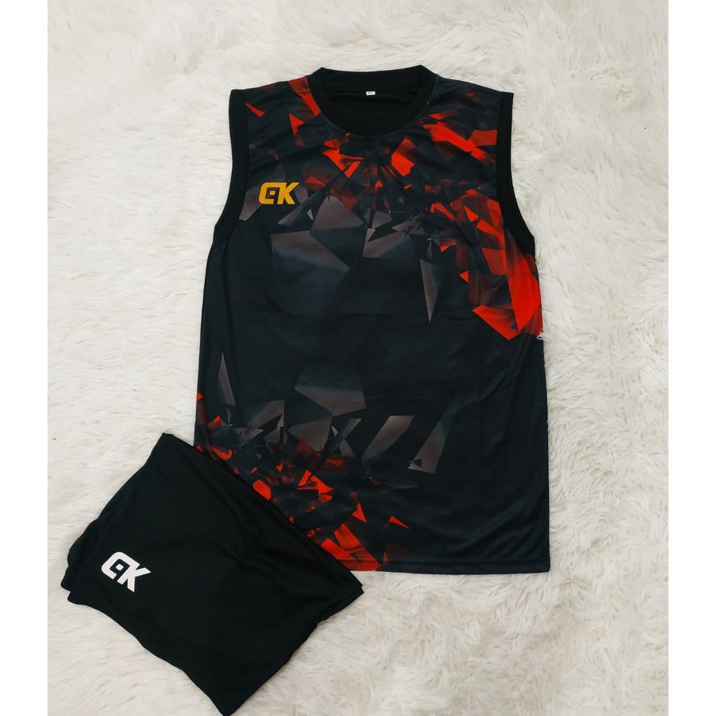 SETELAN SINGLET OLAHRAGA TERMURAH TR 04 KAOS VOLI BAJU BASKET IMPORT PAKAIAN BADMINTON FULL PRINTING