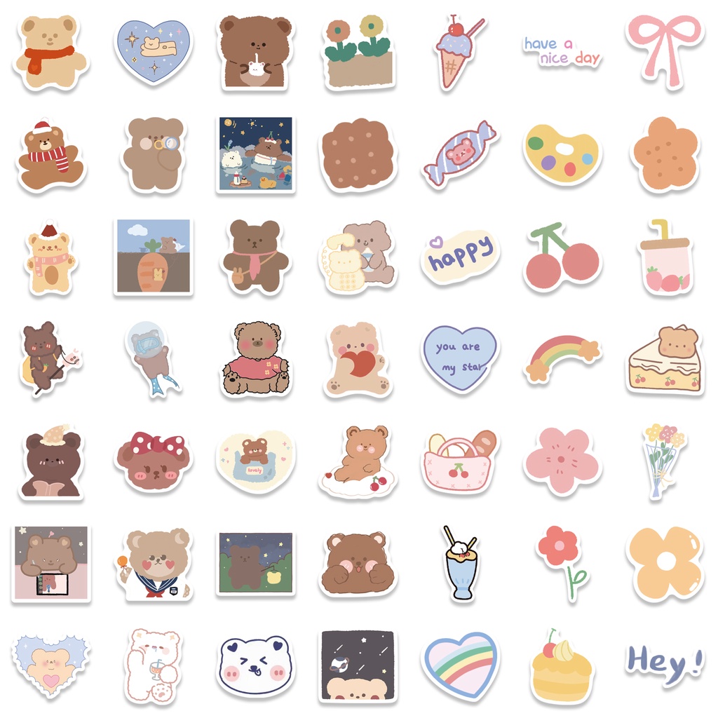 

Stiker Beruang Lucu / Ukuran 3cm - 5cm - 5cm / 102 Pcs / Pack