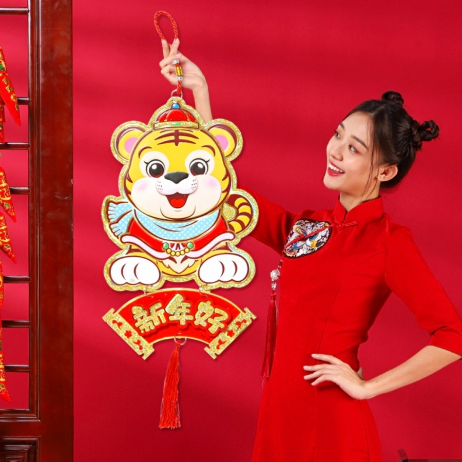 hiasan aksesoris imlek DEKORASI IMLEK Gantungan Imlek Macan 2022 Sepasang Murah Dekorasi Hiasan Sinc