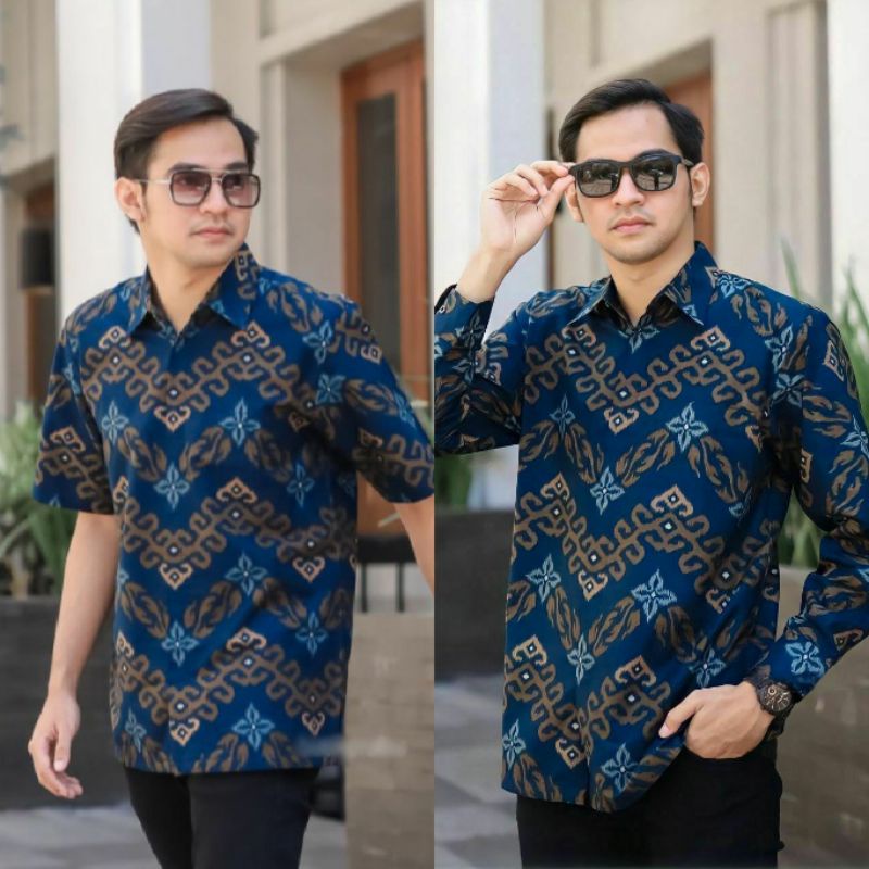 Kemeja Batik Pria Lengan Panjang M L XL XXL Baju Batik Pria Modern Batik Kerja Pria Batik Kantor Pria Seragam Batik