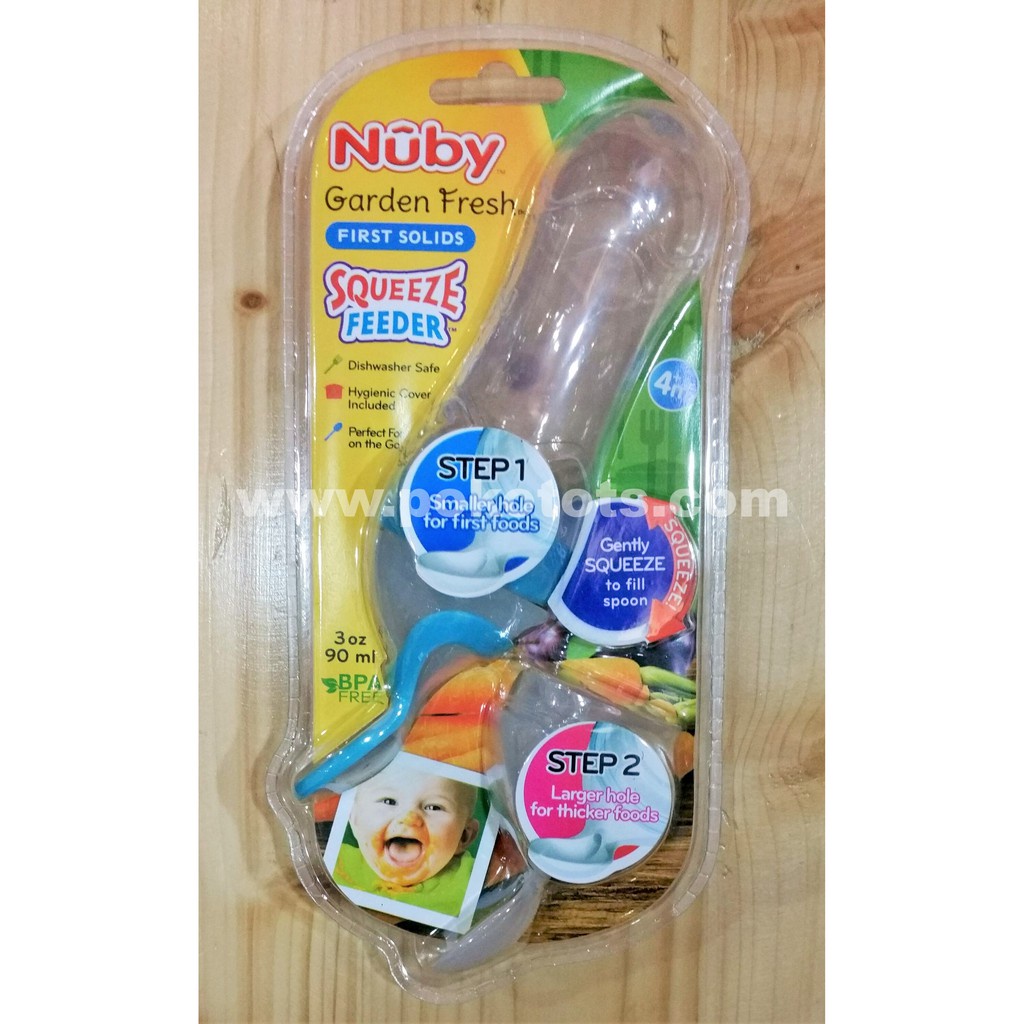 Nuby Garden Fresh Squeeze Feeder 2 Steps Botol Sendok WHS