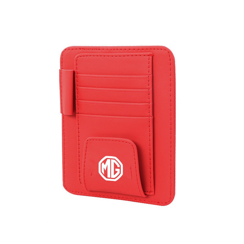 (G-CLUB) Tas Penyimpanan CD / DVD / Kacamata / Pulpen Bahan Kulit Untuk Sun Visor Mobil MG
